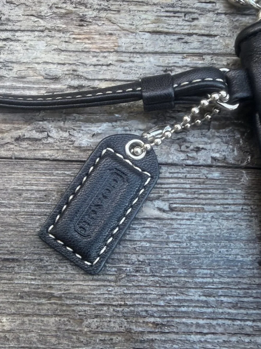 Authentic Women's Coach Black Leather Wristlet Wallet Used Once Clean